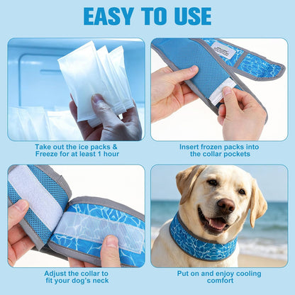 Stay Cool This Summer with Our Adjustable Reflective Dog Cooling Bandana - Perfect for All Breeds!