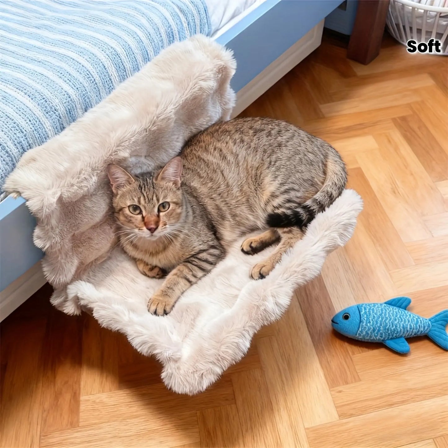 Premium Wall-Mounted Plush Pet Hammock - Washable All-Season Soft Bed for Small Cats and Dogs, Compatible with Sofa, Bed, and Window, Portable and Easy to Clean