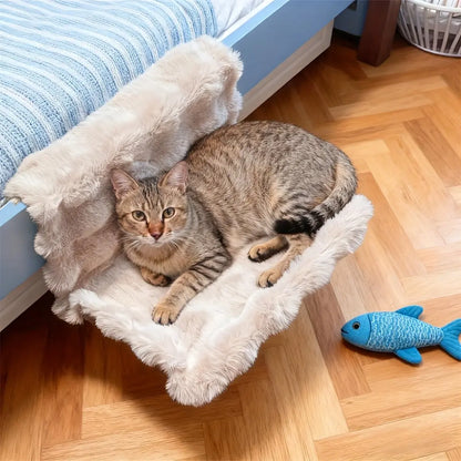 Premium Wall-Mounted Plush Pet Hammock - Washable All-Season Soft Bed for Small Cats and Dogs, Compatible with Sofa, Bed, and Window, Portable and Easy to Clean