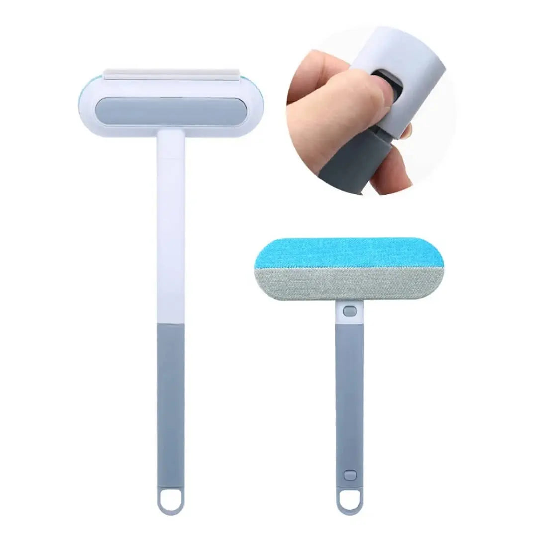 Multifunctional 4-in-1 Pet Hair Removal Tool for Dogs and Cats with Adjustable Lint Brush Handle, Fur Removal Brush, and Water Scraper for Diverse Surfaces