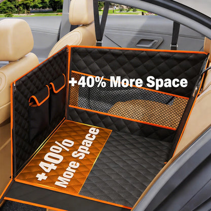 Premium Heavy-Duty Waterproof Dog Car Hammock for Large and Medium Breeds with Mesh Windows, Storage Bag, and Flip Straps - Compatible with Cars, Trucks, and SUVs