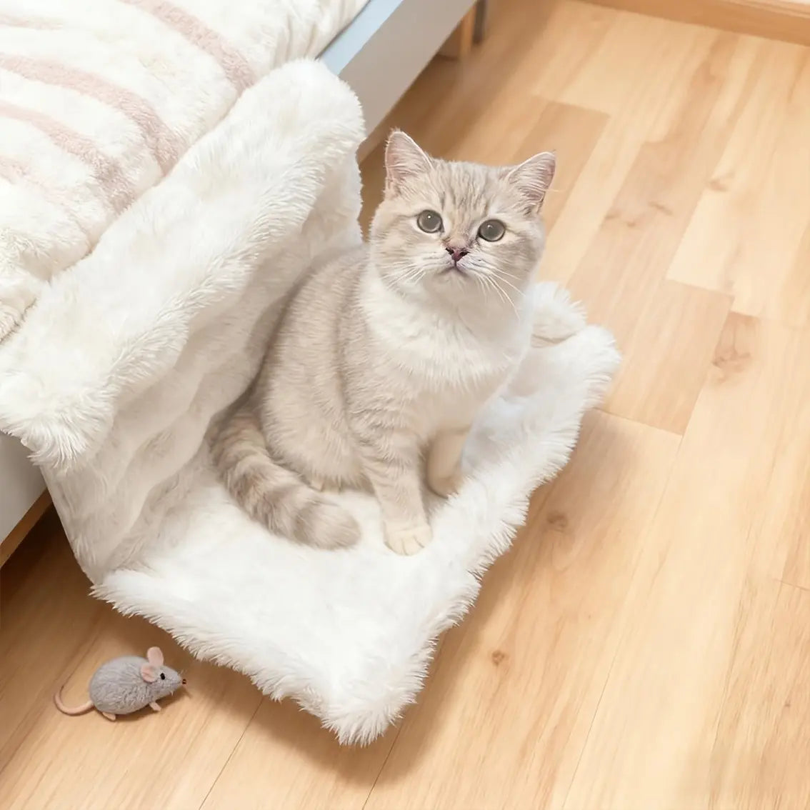 Premium Wall-Mounted Plush Pet Hammock - Washable All-Season Soft Bed for Small Cats and Dogs, Compatible with Sofa, Bed, and Window, Portable and Easy to Clean