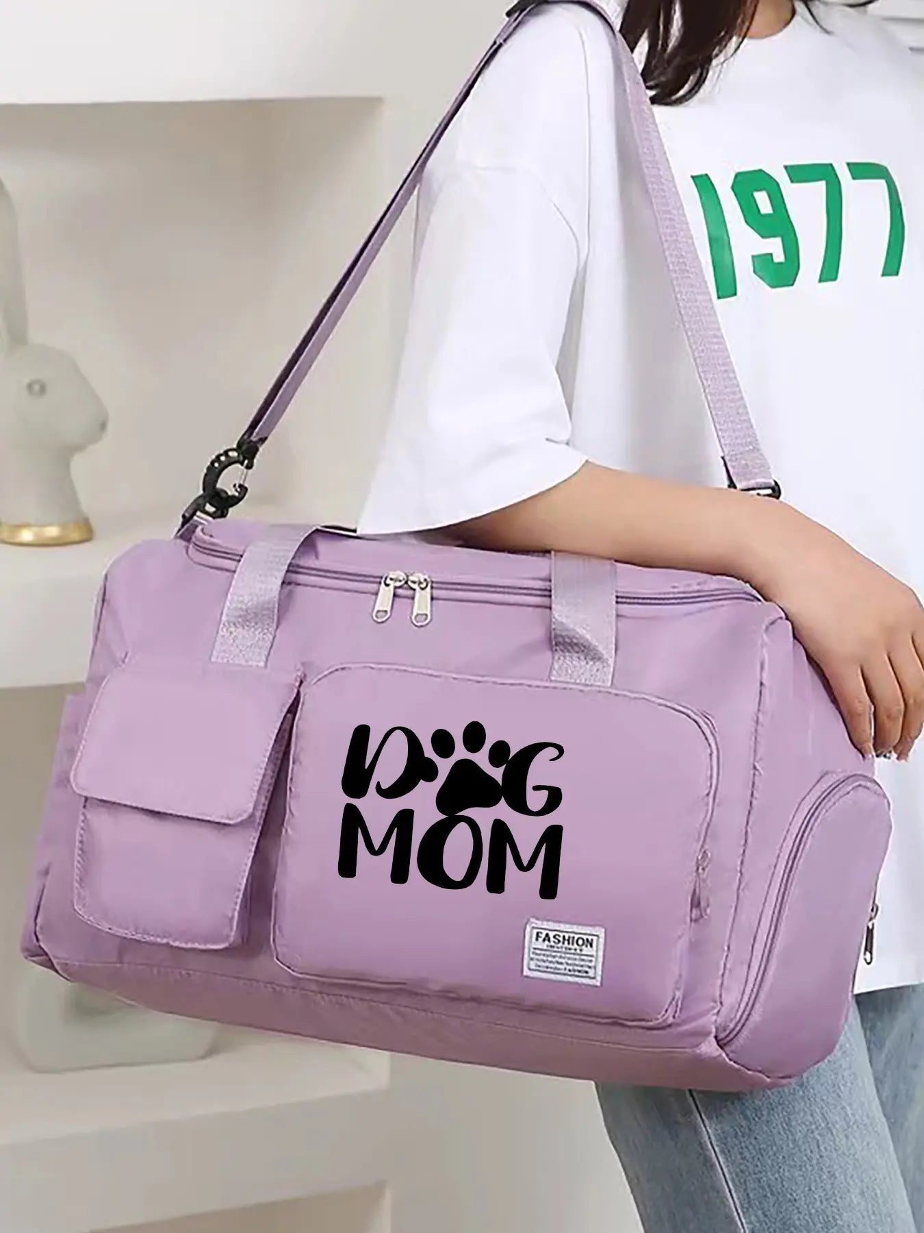Large Capacity Dog Mom Travel Backpack - Versatile Minimalist Design for All-Season Use with Handheld and Crossbody Carrying Options