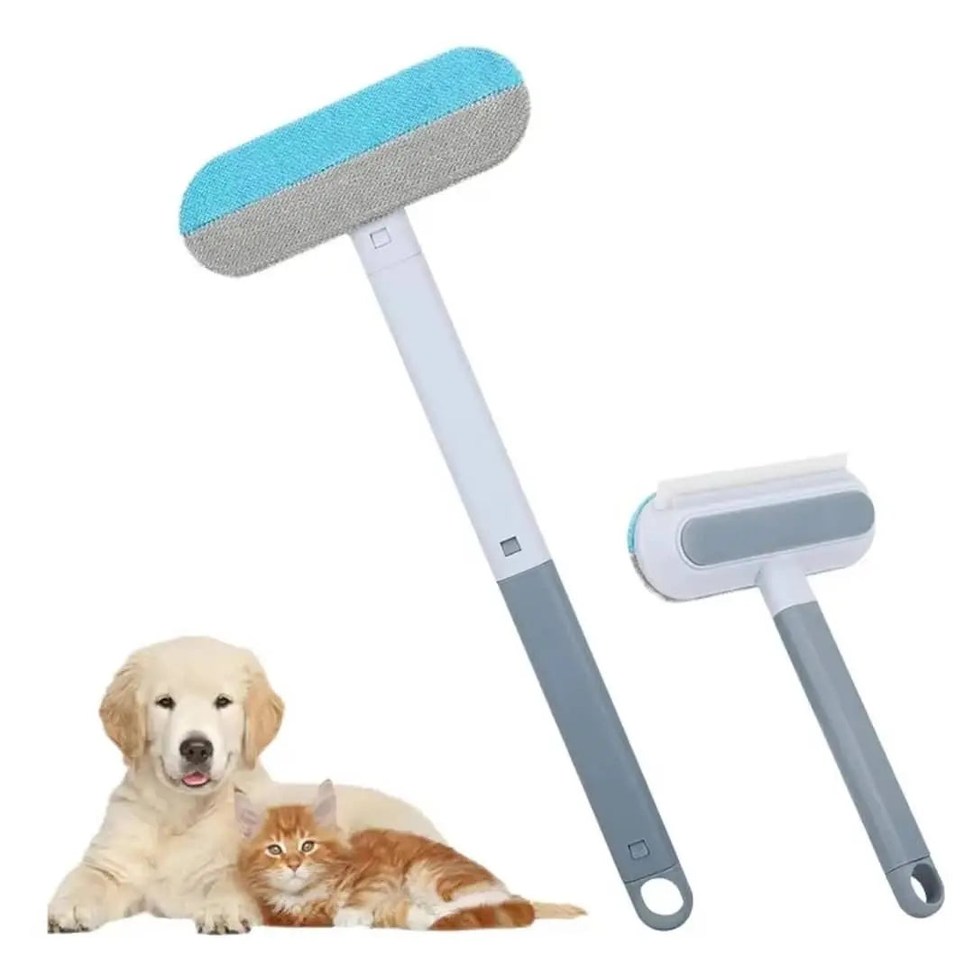 Multifunctional 4-in-1 Pet Hair Removal Tool for Dogs and Cats with Adjustable Lint Brush Handle, Fur Removal Brush, and Water Scraper for Diverse Surfaces