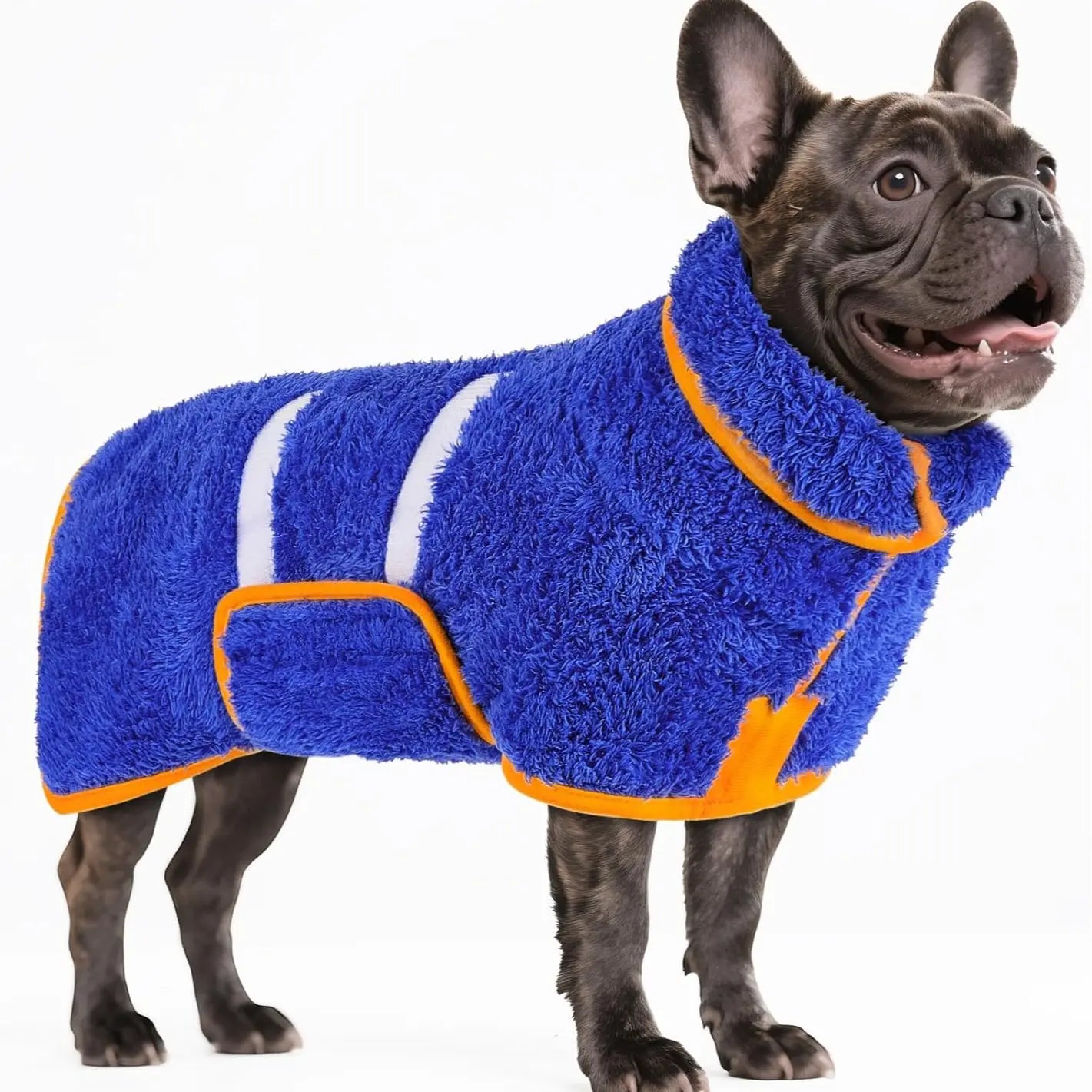 Bienbee Quick-Drying Super Absorbent Dog Bathrobe with Adjustable Velcro Strap - Warm Pet Dressing Gown