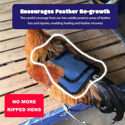 Set of 6 Adjustable Chicken Saddles with Elastic Straps - Protective Outdoor Aprons for Hens, Suitable for Small to Large Poultry