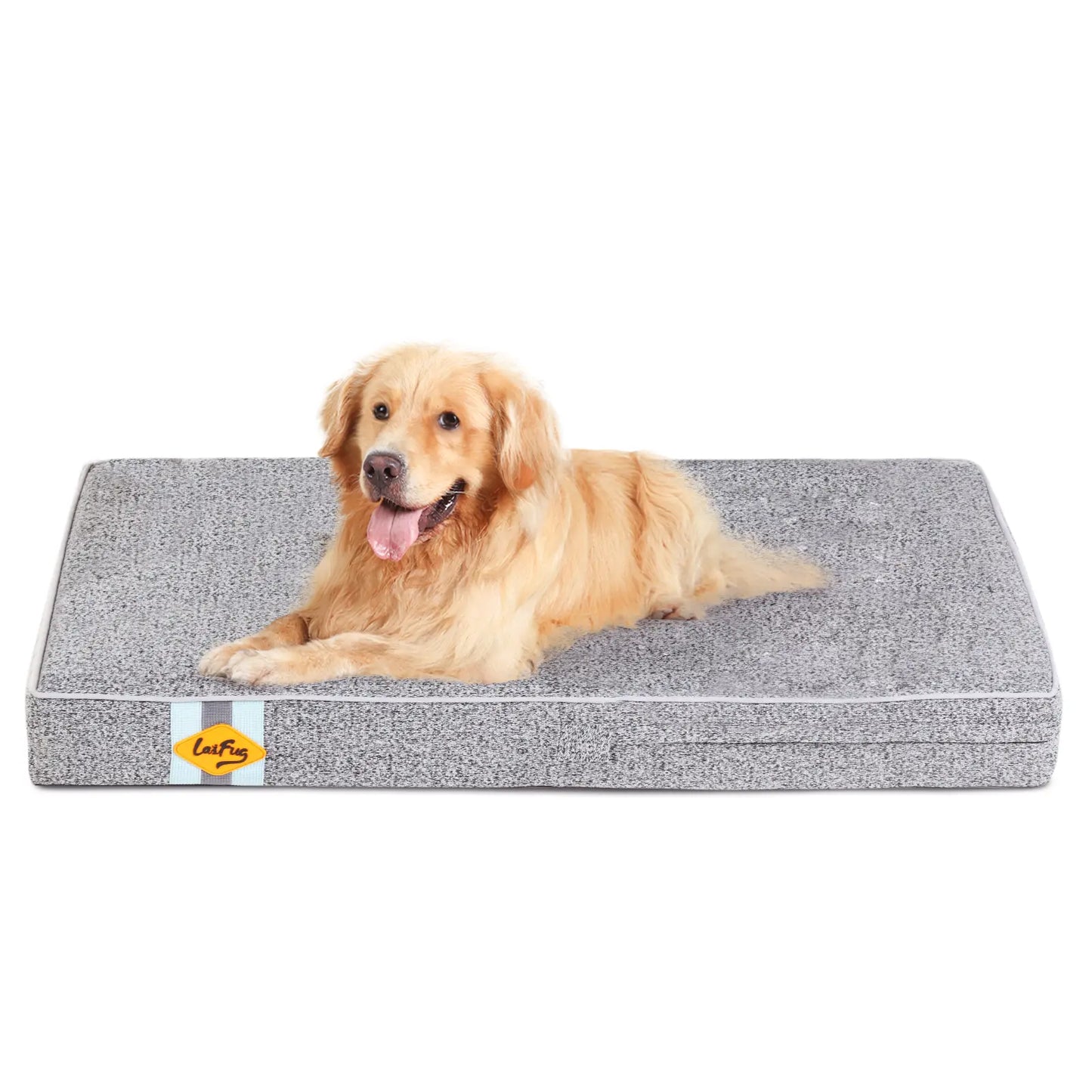 Laifug Orthopedic Memory Foam Dog Bed (46" x 28" x 4") with Waterproof Liner, Removable Washable Cover, and Ergonomic Design