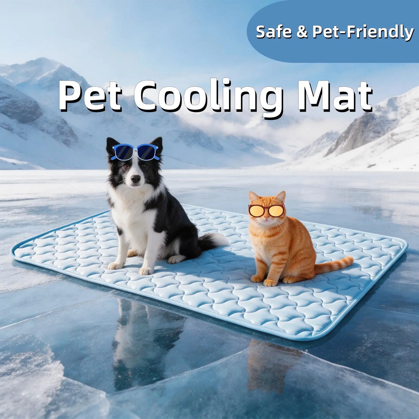 MIXJOY All-Size Dog Cooling Mat with Q-Max > 0.5 for Instant Temperature Reduction - Durable, Machine Washable, Anti-Slip Design for Indoor and Outdoor Use