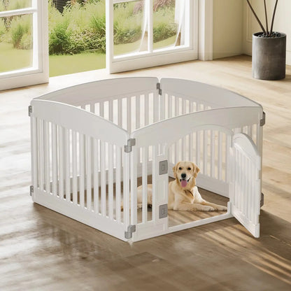 Expandable 6-Panel Durable Plastic Dog Playpen - 24-Inch Portable Pet Fence for Medium Dogs, Suitable for Indoor and Outdoor Use