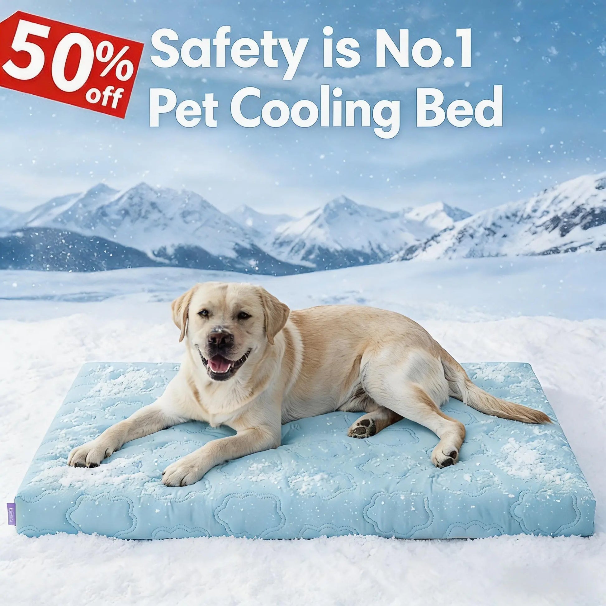 Lesure Orthopedic Cooling Dog Mat with Washable Cover, Q-Max > 0.5, Egg Crate Foam Non-Slip Design for Extra Large Dogs