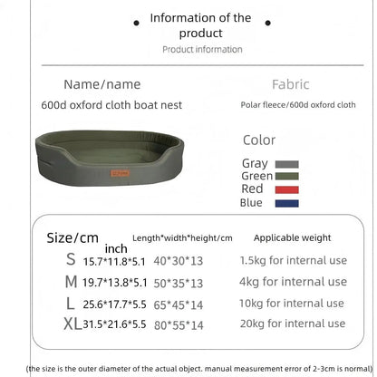 All-Season Washable Semi-Closed Pet Bed with Detachable Comfort Mat for Small Dogs and Cats
