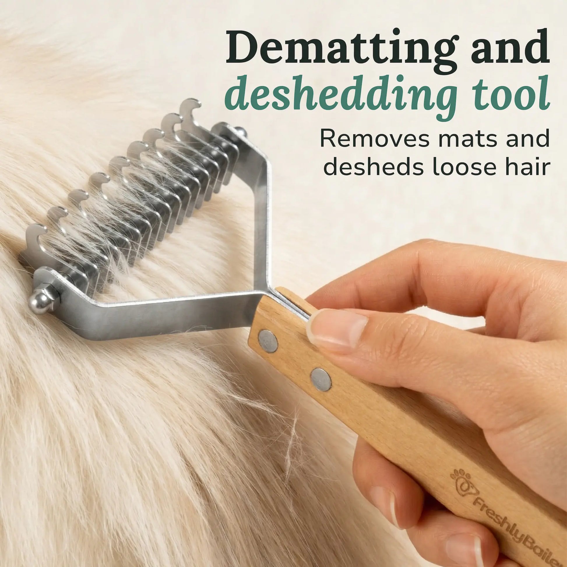 Bailey Professional Dematting and Deshedding Brush for Dogs and Cats