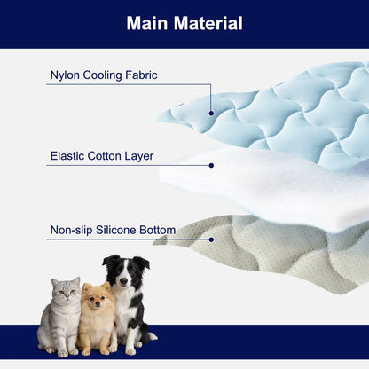 MIXJOY All-Size Dog Cooling Mat with Q-Max > 0.5 for Instant Temperature Reduction - Durable, Machine Washable, Anti-Slip Design for Indoor and Outdoor Use