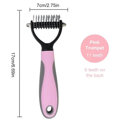 Double-Sided Dog Grooming Comb for Efficient Hair Removal - Professional Pet Grooming Tool