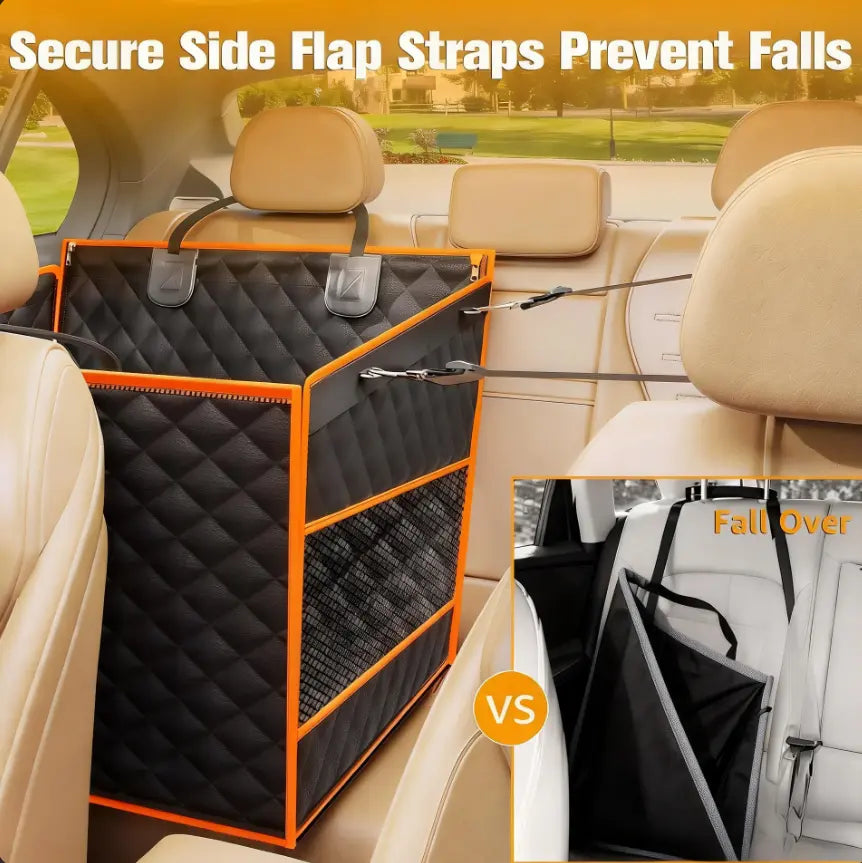 Premium Heavy-Duty Waterproof Dog Car Hammock for Large and Medium Breeds with Mesh Windows, Storage Bag, and Flip Straps - Compatible with Cars, Trucks, and SUVs