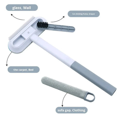 Multifunctional 4-in-1 Pet Hair Removal Tool for Dogs and Cats with Adjustable Lint Brush Handle, Fur Removal Brush, and Water Scraper for Diverse Surfaces