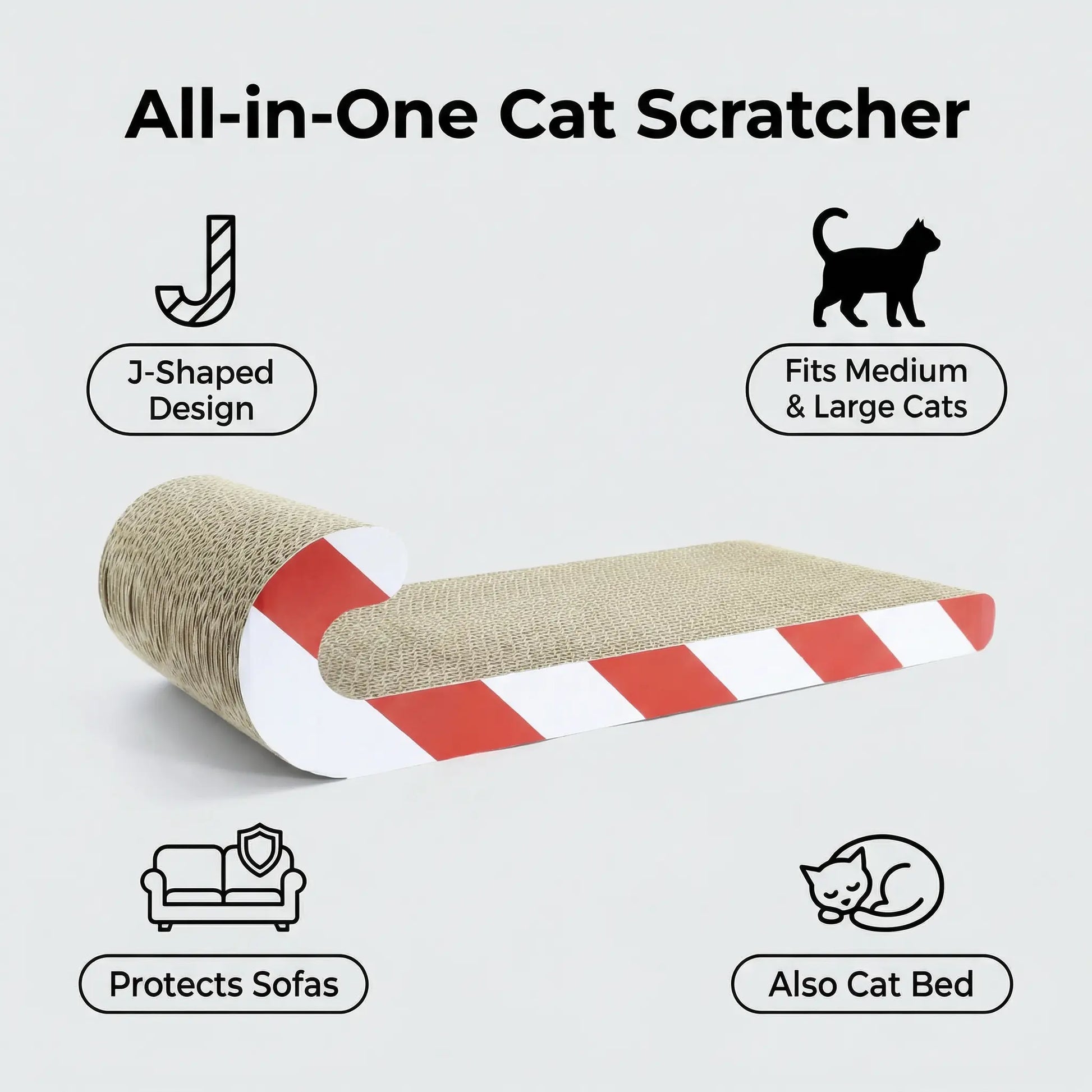 Multi-Functional Cat Sofa and Scratching Pad - Durable Cardboard Bed Designed for Adult Indoor Cats
