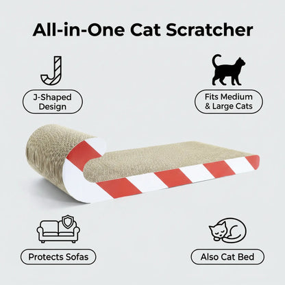 Multi-Functional Cat Sofa and Scratching Pad - Durable Cardboard Bed Designed for Adult Indoor Cats
