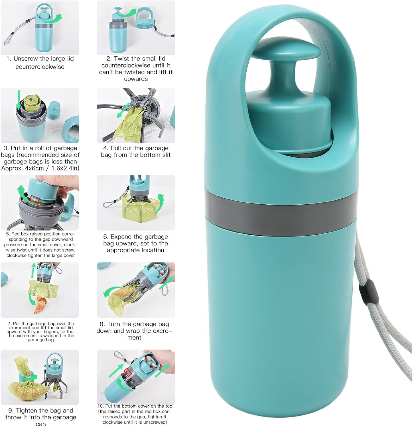 Revolutionary Dog Claw Poop Scooper - Lightweight, Portable Waste Picker with Bag Dispenser and Retractable Strap for Effortless Outdoor Cleanup