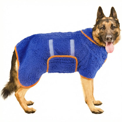 Bienbee Quick-Drying Super Absorbent Dog Bathrobe with Adjustable Velcro Strap - Warm Pet Dressing Gown