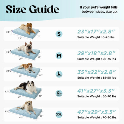 Lesure Orthopedic Cooling Dog Mat with Washable Cover, Q-Max > 0.5, Egg Crate Foam Non-Slip Design for Extra Large Dogs