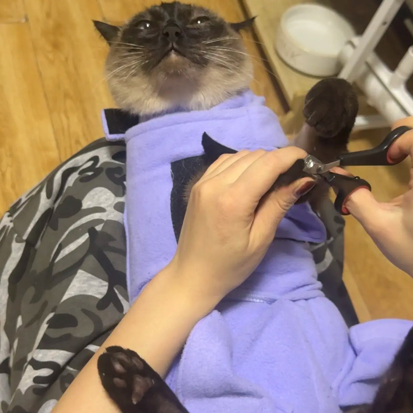 Calming Cat Wrap - Solid Color Collection for Nail Trimming, Eye Care, and Veterinary Visits