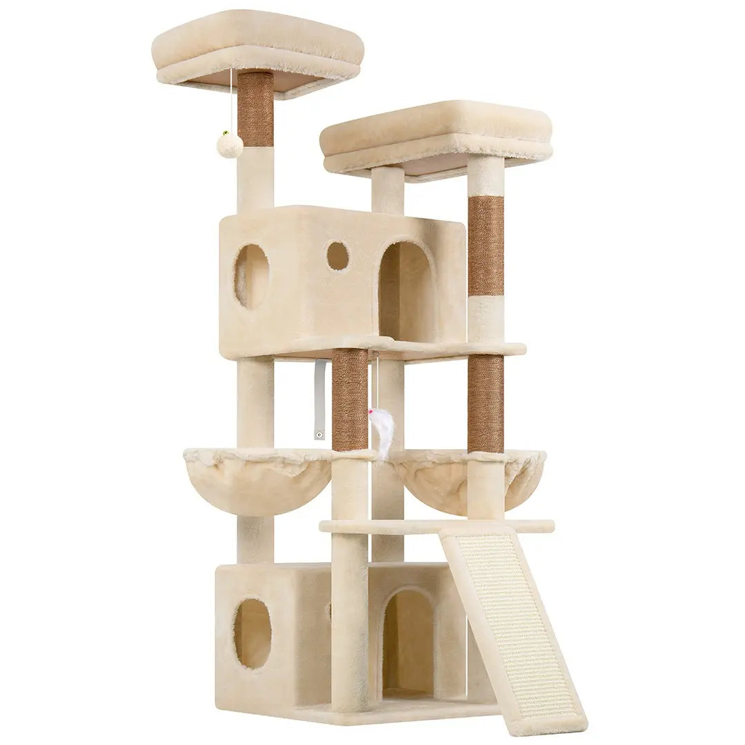 Globlazer F64B 64-Inch Premium Multi-Level Cat Tower - Sturdy Design for Multiple Cats
