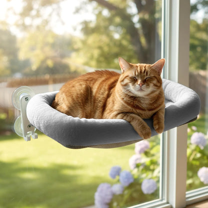 Cordless Cat Window Perch and Hammock with Removable Double-Sided Fabric Cover - Perfect for Indoor Pets, Sunbathing, and Neck Support, Ideal Valentine's Gift for Kittens