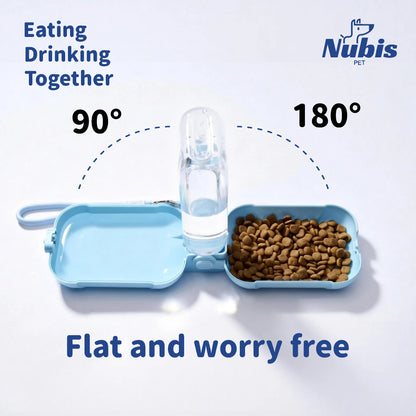 Nubispet Portable Dog Water Bottle with Integrated Food Storage and Waste Bag Holder – Perfect Travel Dispenser for Small Breeds