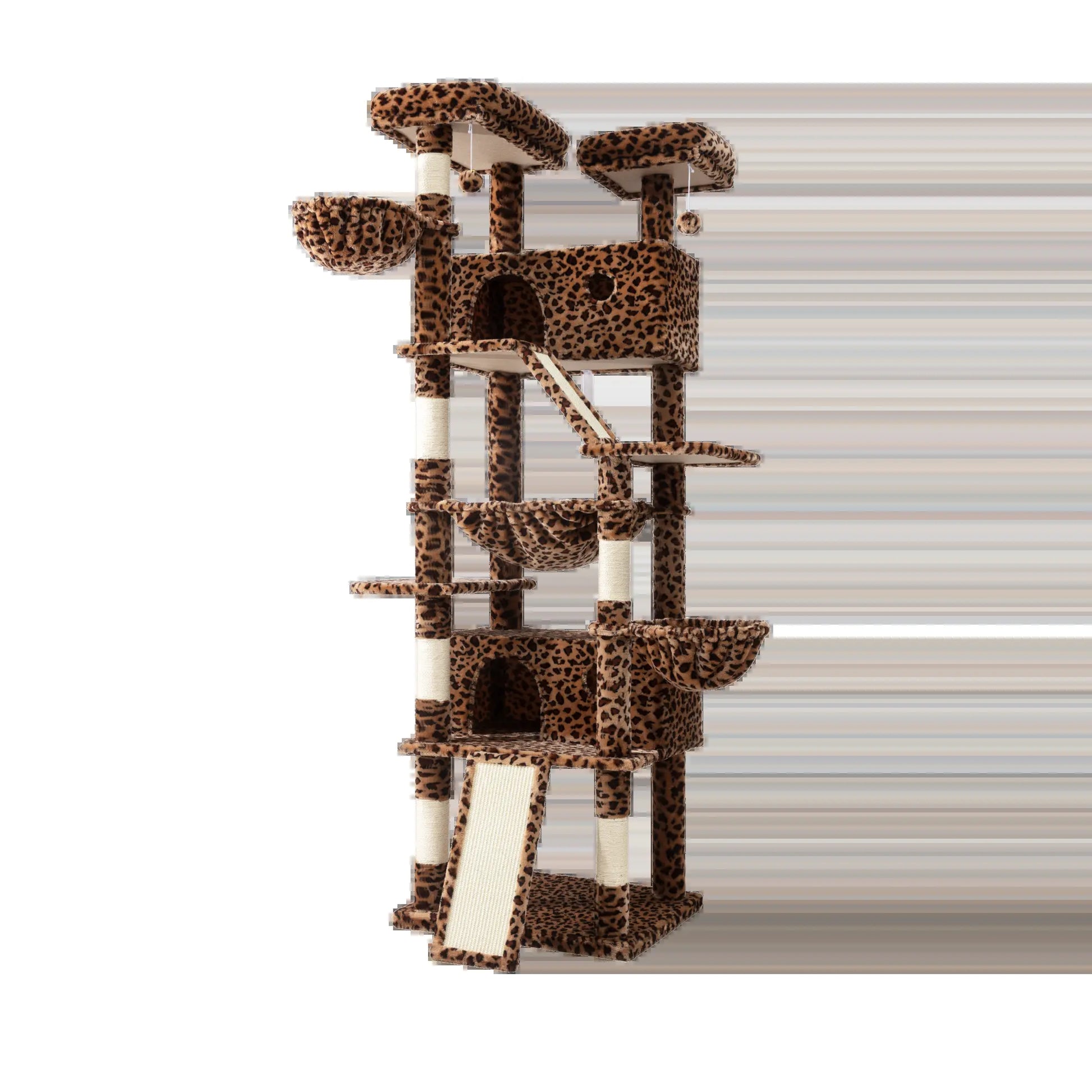 HOOMIC 81-Inch Multi-Level Cat Tree with Condo, Hammock, Scratching Post, and Sturdy Base for Larger Cats - Available in Multiple Colors and Patterns