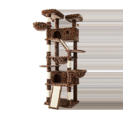 HOOMIC 81-Inch Multi-Level Cat Tree with Condo, Hammock, Scratching Post, and Sturdy Base for Larger Cats - Available in Multiple Colors and Patterns