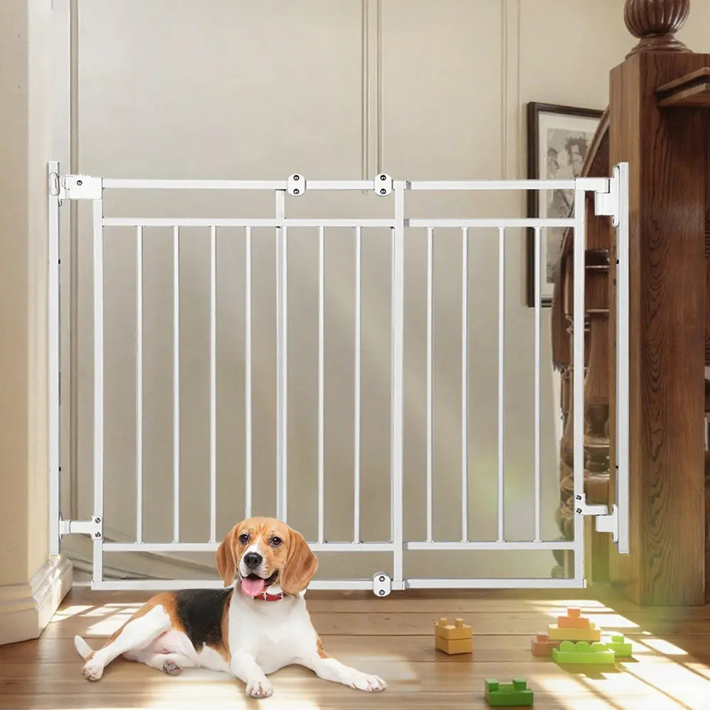 PAWGIANT 29" Extra Tall Wall-Mounted Cat Gate with Adjustable Cat Door and Self-Closing Walk-Through, Suitable for Openings 27.5-43", Perfect for Homes with Infants, Toddlers, and Pets