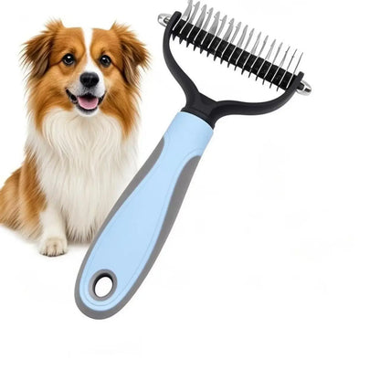 Double-Sided Dog Grooming Comb for Efficient Hair Removal - Professional Pet Grooming Tool