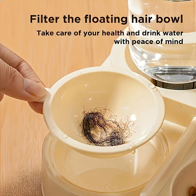 Automatic 2-in-1 Cat Feeder and Water Dispenser with Gravity Feed System, BPA-Free, Dry and Wet Separation, Perfect for Indoor Cats and Dogs, Travel-Friendly Design