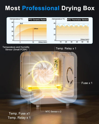 Professional Pet Dryer Box for Cats and Dogs – 72L Ultra-Quiet Hair Drying Machine with Adjustable Temperature and Airflow Function – Portable Solution for Home Bathing