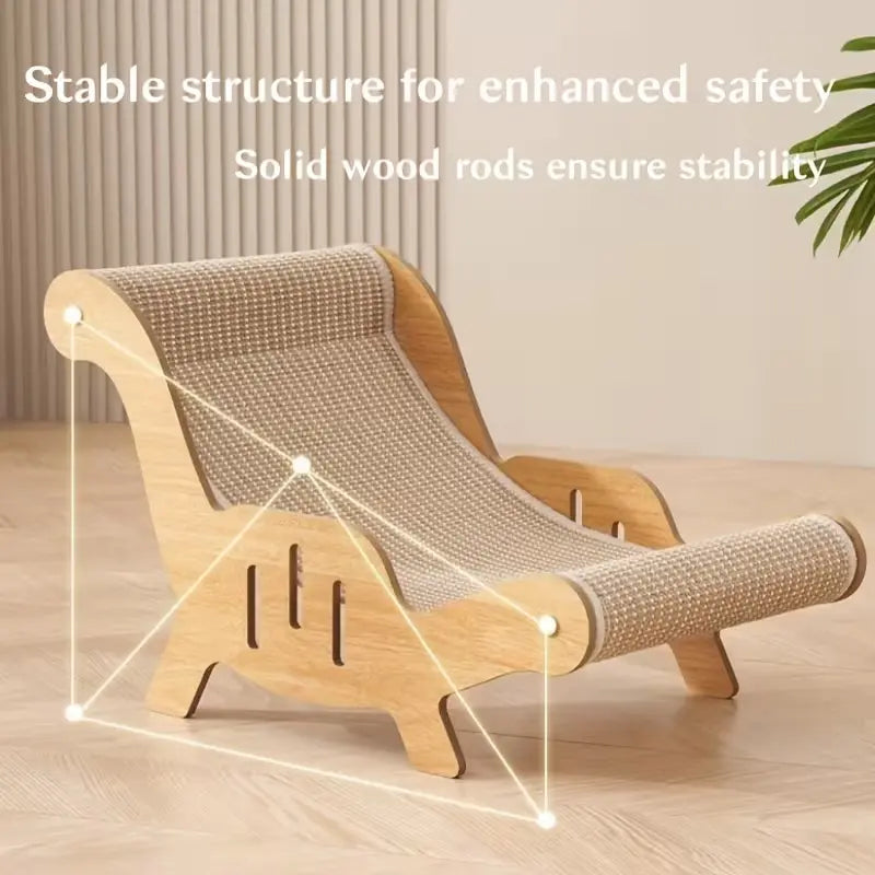 XL 2-In-1 Sisal Cat Scratcher with Hammock and Lounge Chair - Breathable, Durable Cat Bed for Claw Maintenance and Relaxation, All-Season Use
