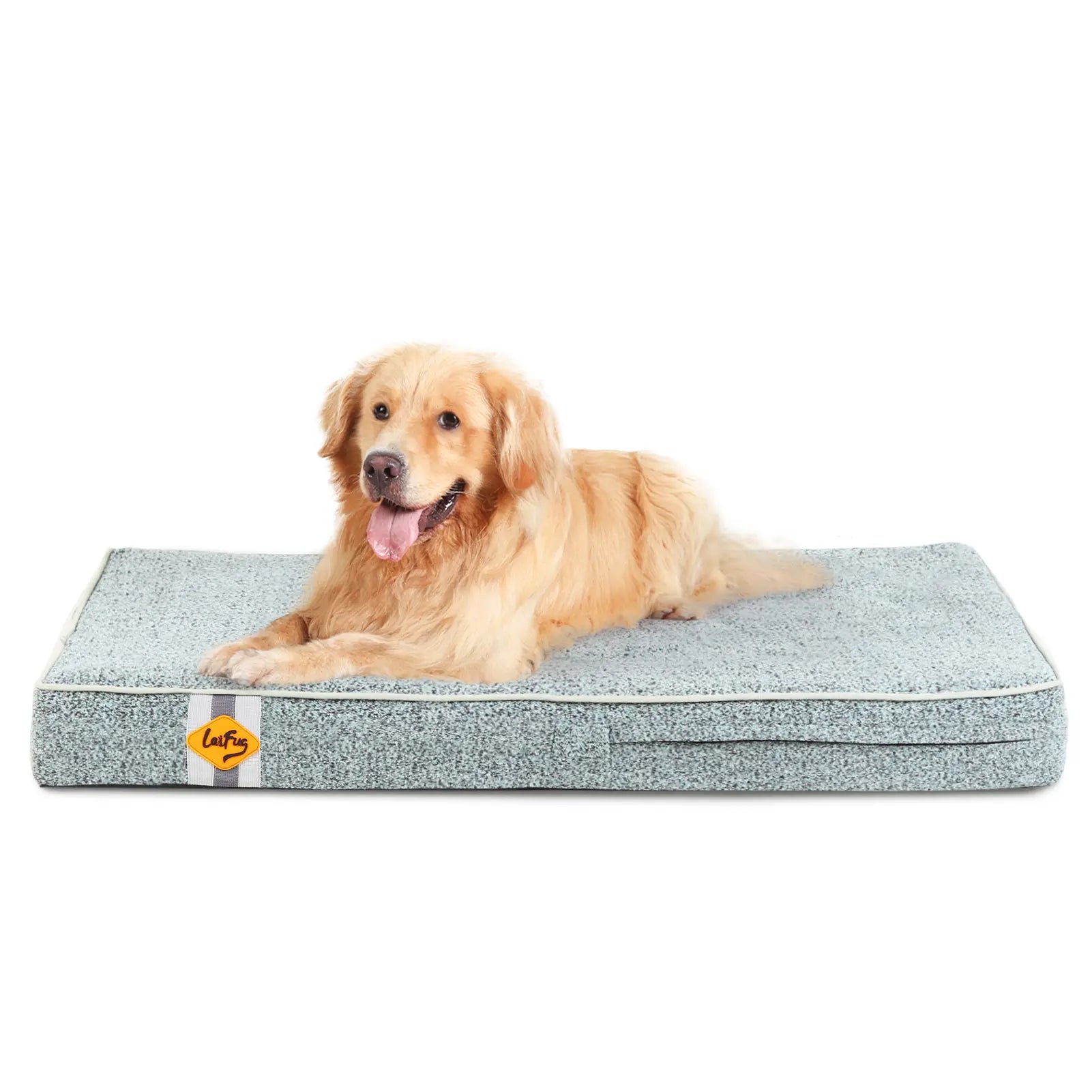 Laifug Orthopedic Memory Foam Dog Bed (46" x 28" x 4") with Waterproof Liner, Removable Washable Cover, and Ergonomic Design