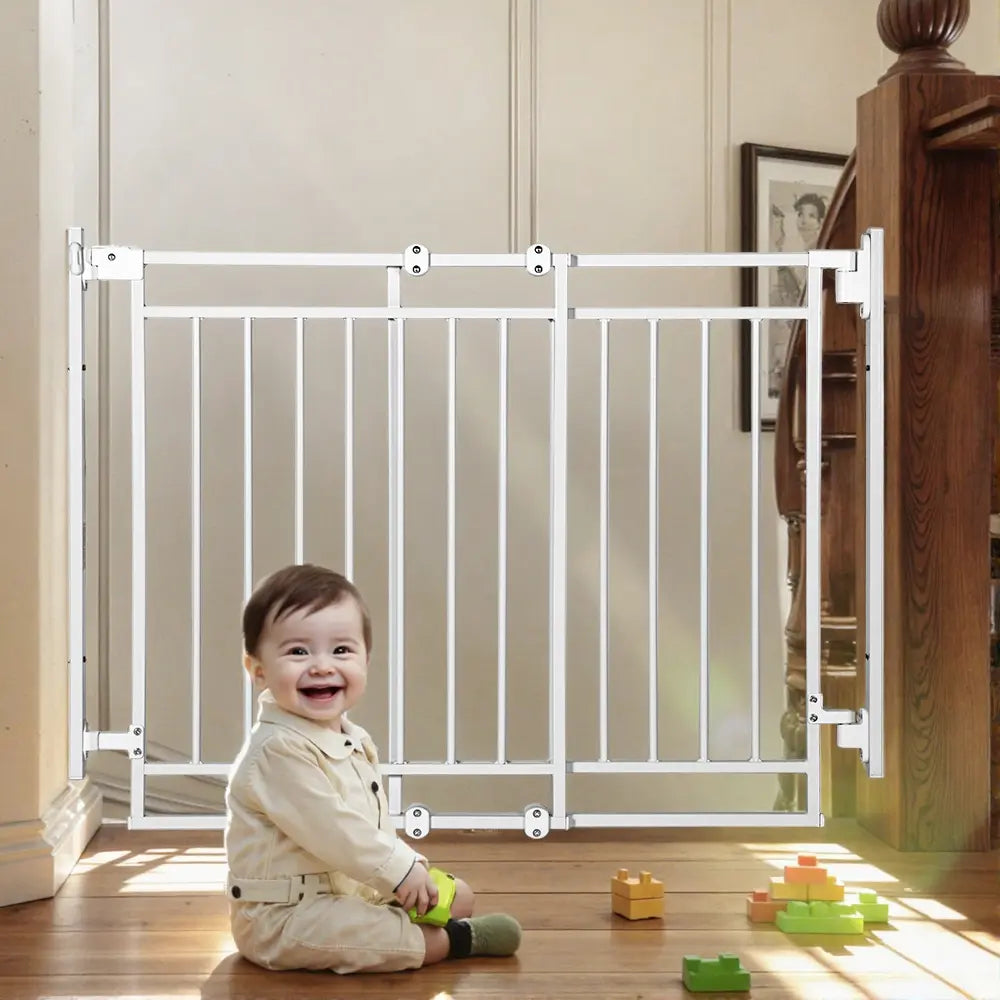 PAWGIANT 29" Extra Tall Wall-Mounted Cat Gate with Adjustable Cat Door and Self-Closing Walk-Through, Suitable for Openings 27.5-43", Perfect for Homes with Infants, Toddlers, and Pets