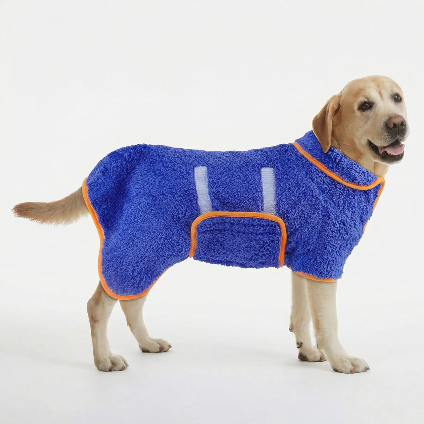 Bienbee Quick-Drying Super Absorbent Dog Bathrobe with Adjustable Velcro Strap - Warm Pet Dressing Gown