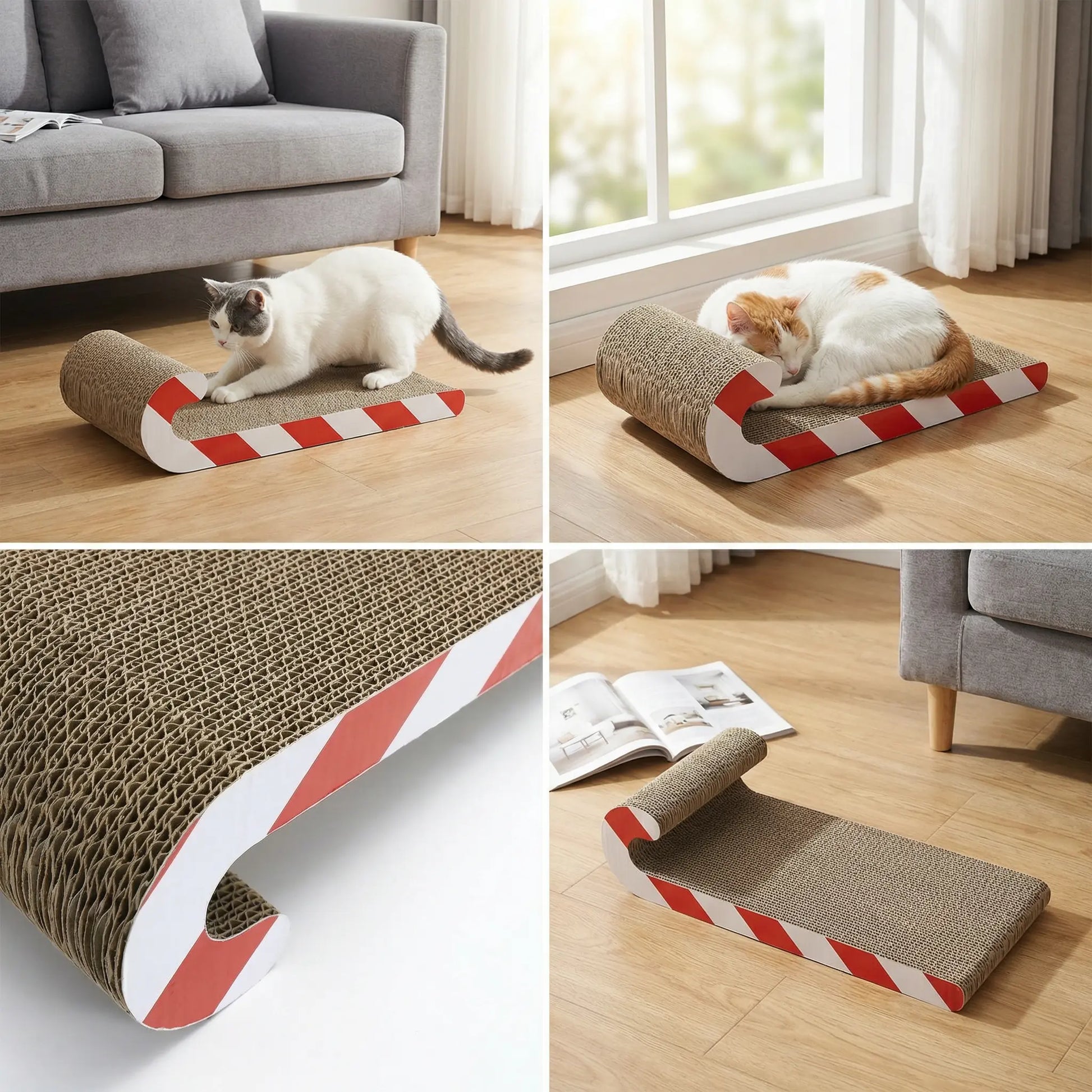 Multi-Functional Cat Sofa and Scratching Pad - Durable Cardboard Bed Designed for Adult Indoor Cats