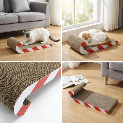 Multi-Functional Cat Sofa and Scratching Pad - Durable Cardboard Bed Designed for Adult Indoor Cats