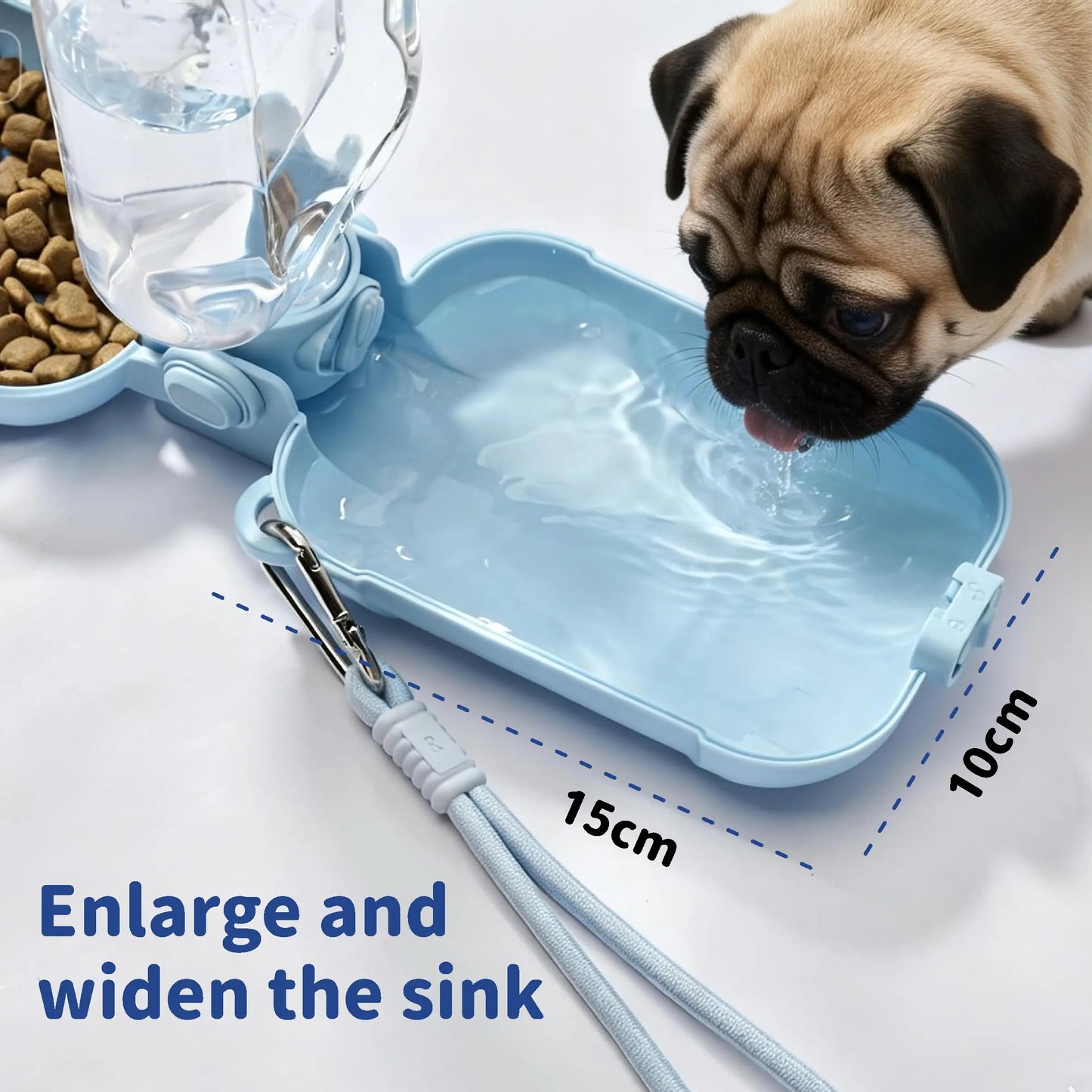 Nubispet Portable Dog Water Bottle with Integrated Food Storage and Waste Bag Holder – Perfect Travel Dispenser for Small Breeds