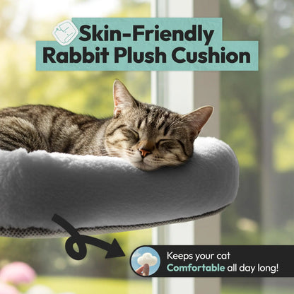 Cordless Cat Window Perch and Hammock with Removable Double-Sided Fabric Cover - Perfect for Indoor Pets, Sunbathing, and Neck Support, Ideal Valentine's Gift for Kittens
