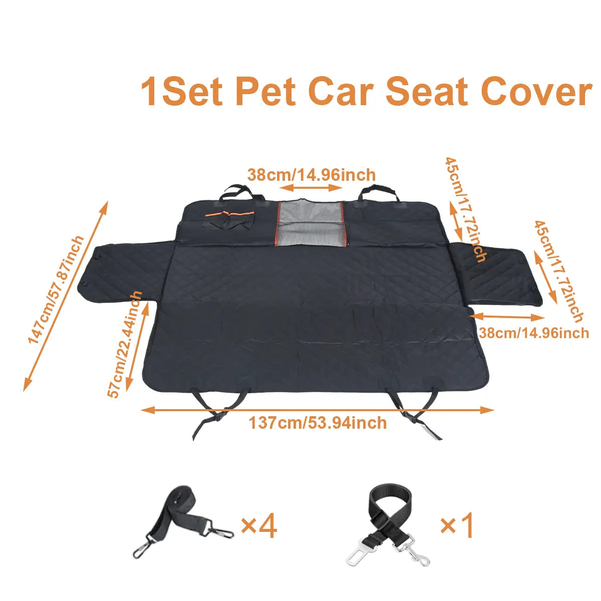 Heavy-Duty Waterproof Dog Car Seat Cover - Scratch-Proof Nonslip Hammock Protector for Cars, Trucks, and SUVs