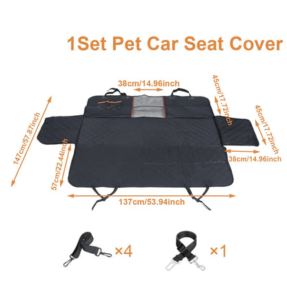 Heavy-Duty Waterproof Dog Car Seat Cover - Scratch-Proof Nonslip Hammock Protector for Cars, Trucks, and SUVs