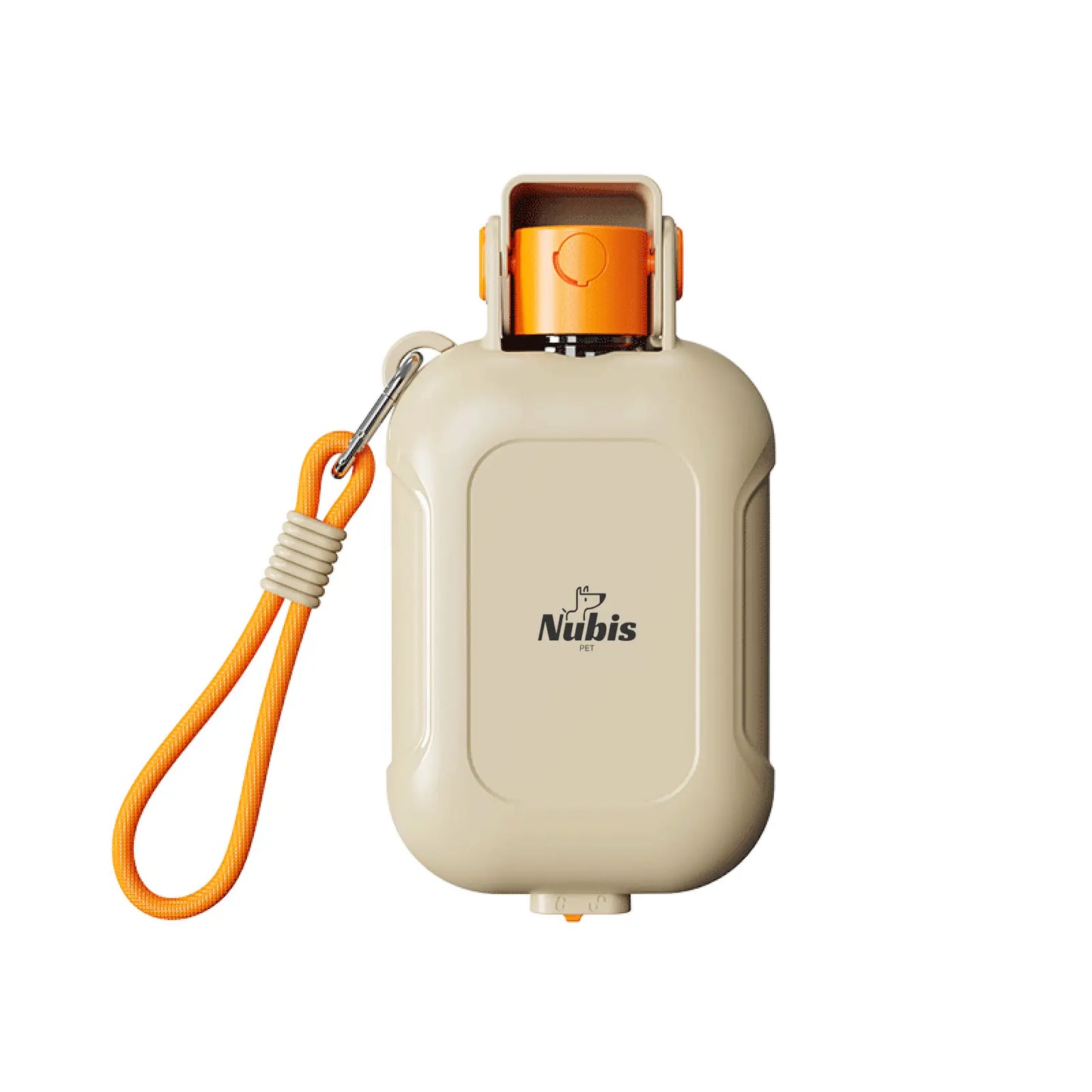 Nubispet Portable Dog Water Bottle with Integrated Food Storage and Waste Bag Holder – Perfect Travel Dispenser for Small Breeds