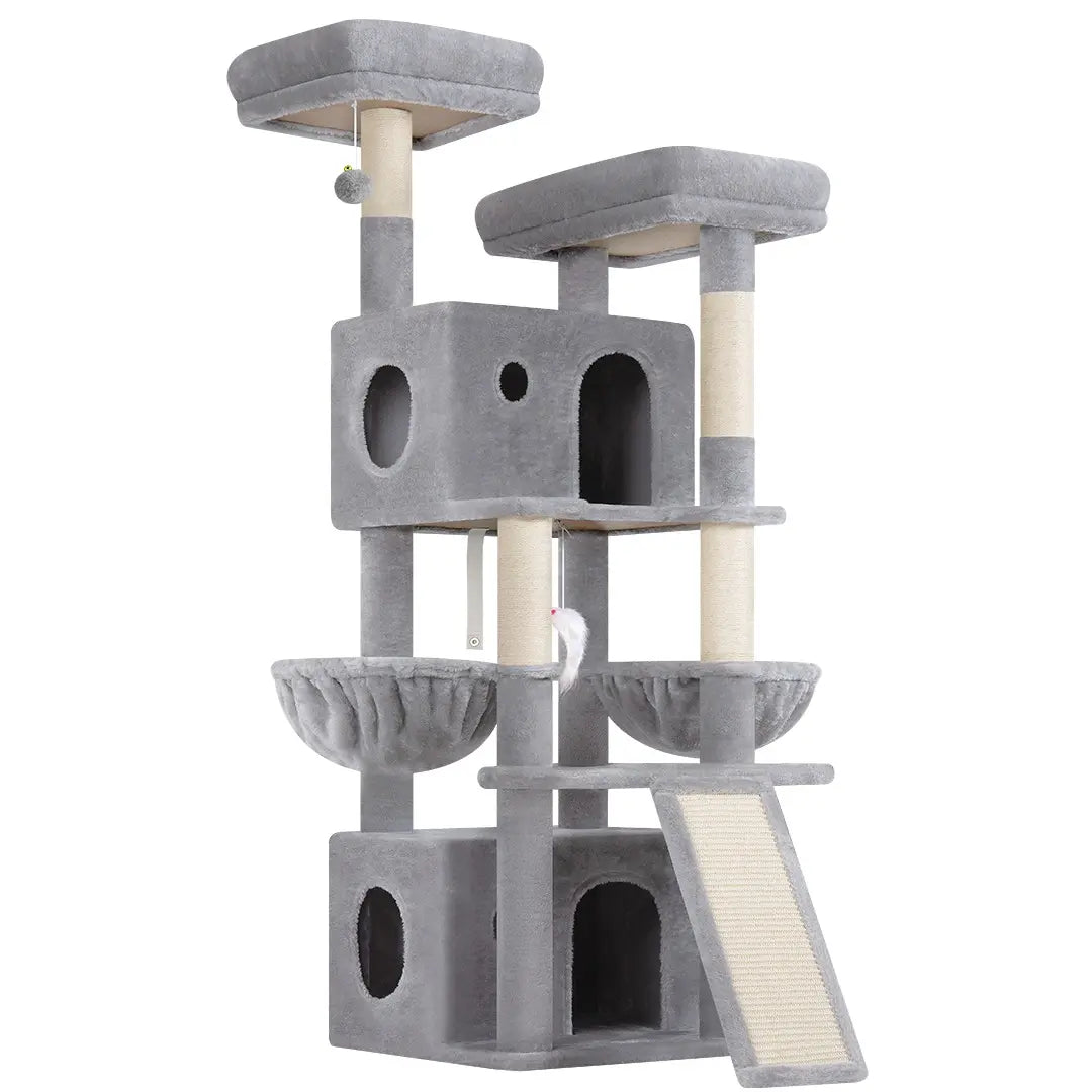 Globlazer F64B 64-Inch Premium Multi-Level Cat Tower - Sturdy Design for Multiple Cats