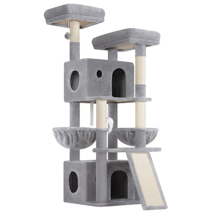 Globlazer F64B 64-Inch Premium Multi-Level Cat Tower - Sturdy Design for Multiple Cats